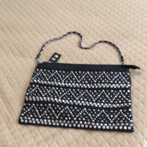 Nicole Lee black studded handbag/ clutch